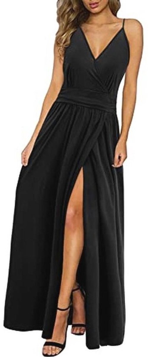 Zomer V Hals Lange Maxi Jurk voor Dames - Casual Boho met Split