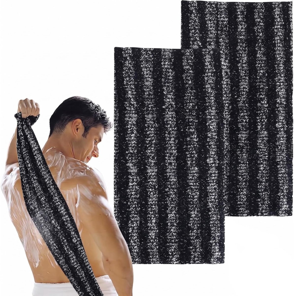 Peelinghanddoek - Zwart - 100 cm - Uittrekbaar en Diepe Peeling - Voor Dames en Heren