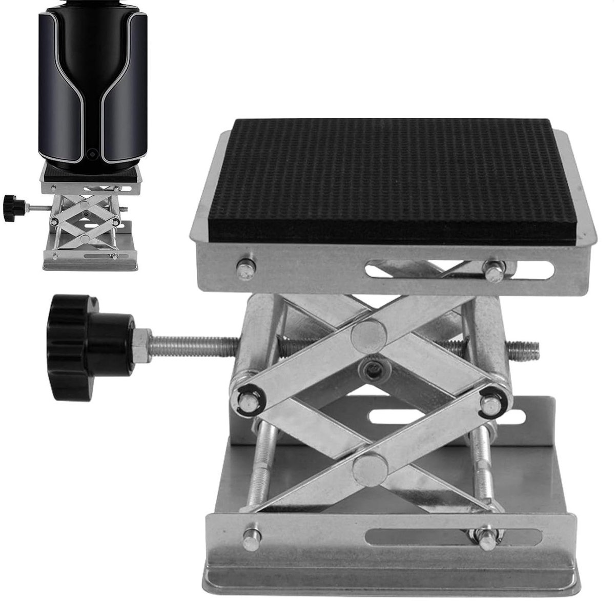 Schaarlift Krik - Werkplaatshulp - Ondersteuning Aanpassen - Robuuste Stalen Constructie - 5-15.5 cm - Zilver