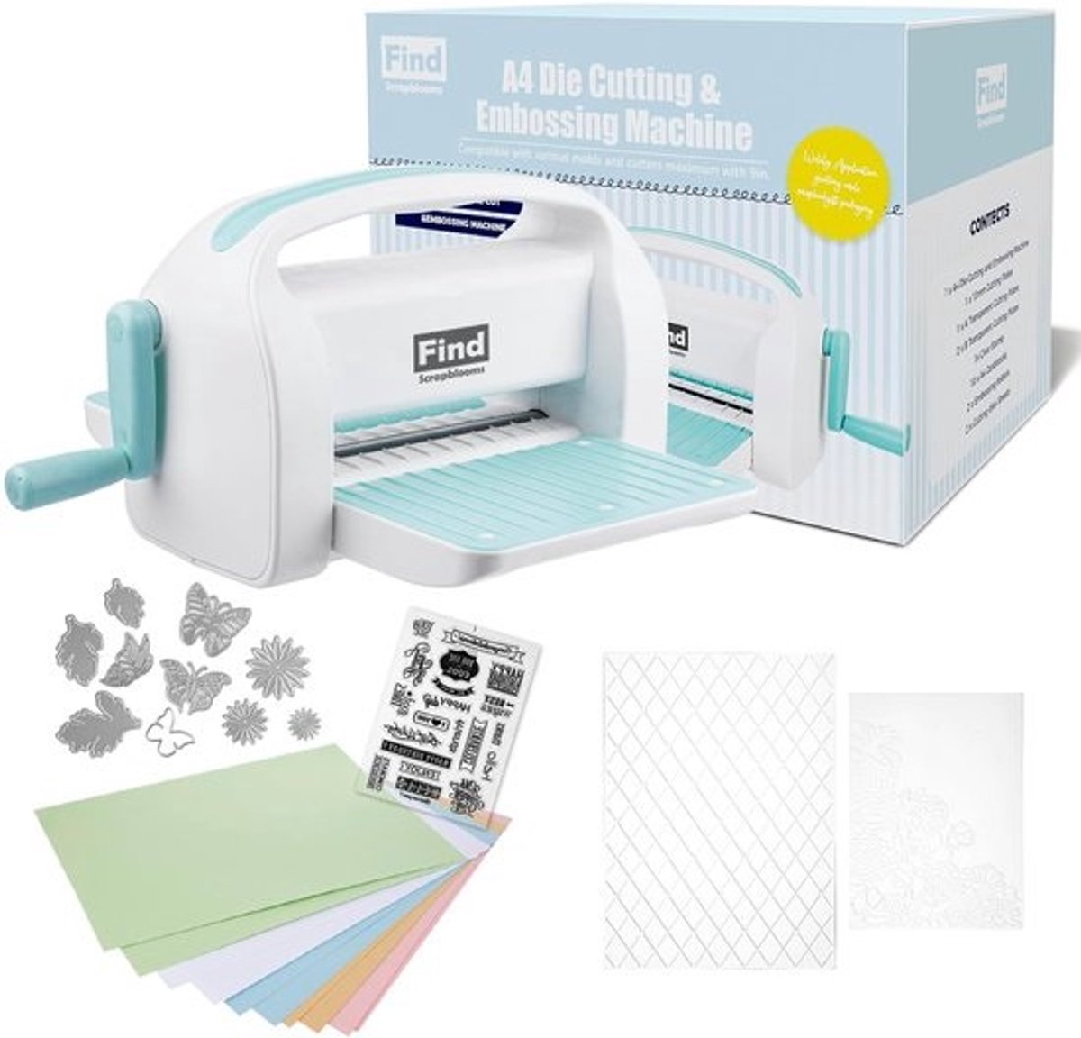 Handmatige Snijmachine - Kaarten maken - Hobby projecten - 9 inch werkbreedte - A4 formaat - Lichtblauw