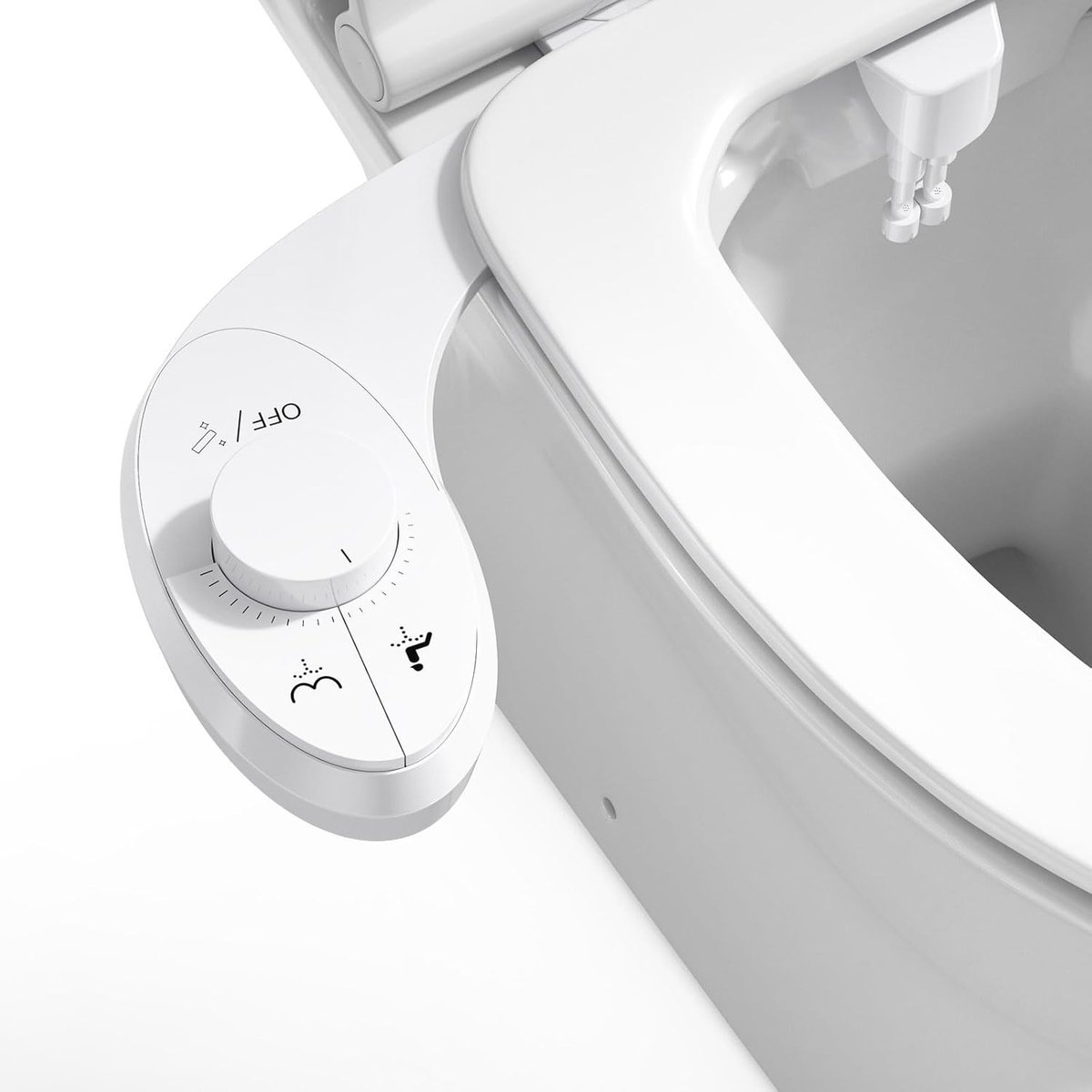Verstelbare koudwater bidet sprayer met dubbele zelfreinigende sproeikoppen voor toiletgebruik