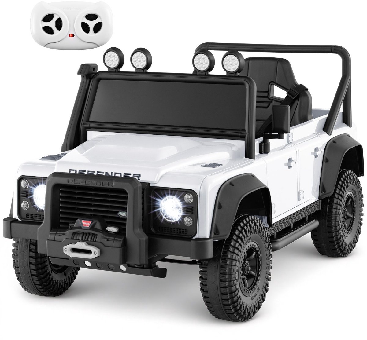 SureDeal® - Speelgoedauto' - Land Rover Speelgoedauto - Kinderen - Afstandsbediening - Ouders Wit - 115x61x61 cm - Wit