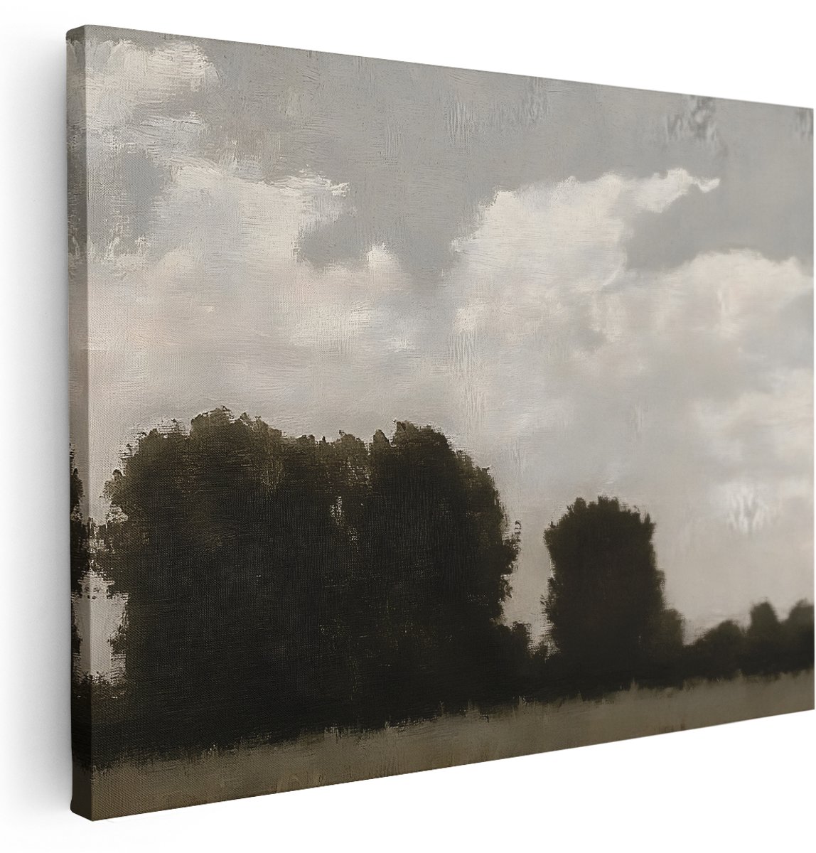 Artaza Canvas Schilderij Bos - 160x120 cm - Groot - Wanddecoratie Landschap - Muurdecoratie Bomen - Schilderijen Op Canvas Landelijk