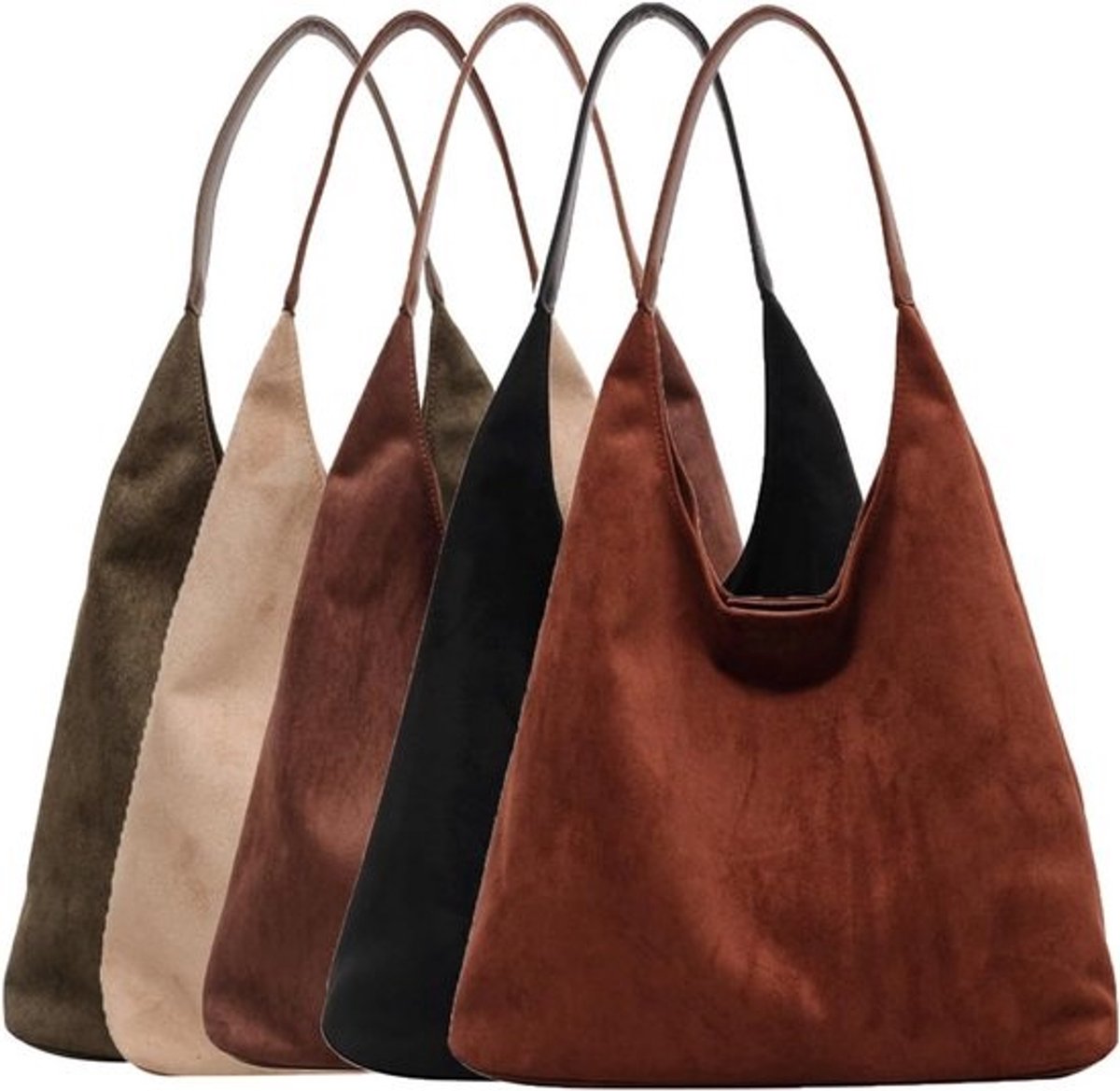 Dames Handtas Suède Hobo Schoudertas Grote Capaciteit Vintage Stijl