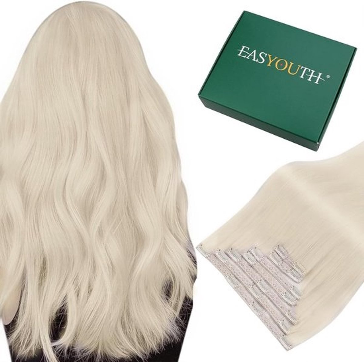 Clip-in Haarverlenging Echt Haar Blond 50 cm 7 Delen 120g - Direct Lang en Dikker Haar