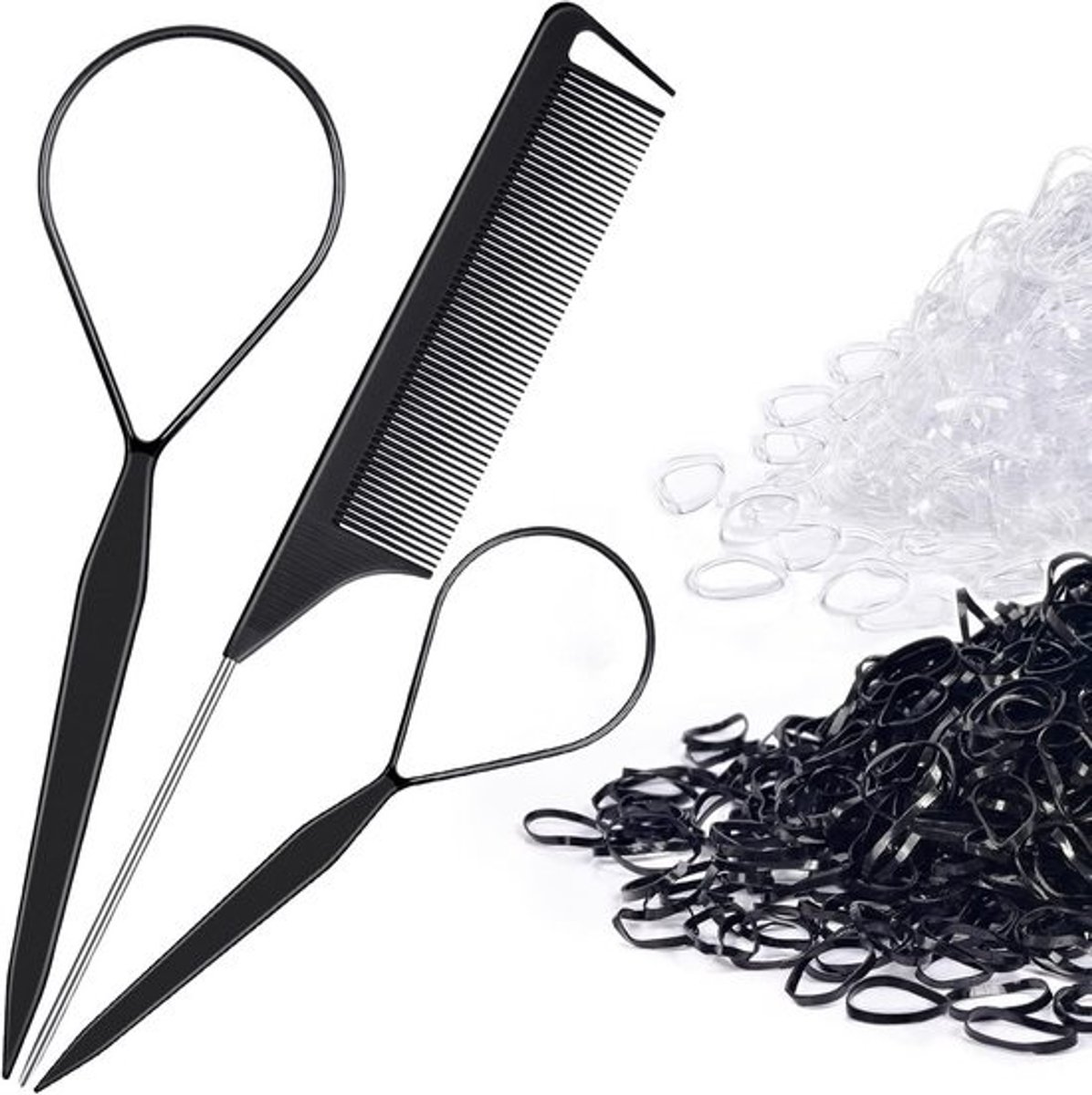 Compleet Haar Styling Set: Topsy Tail Tools, Elastiekjes en Haarband Verwijderaar