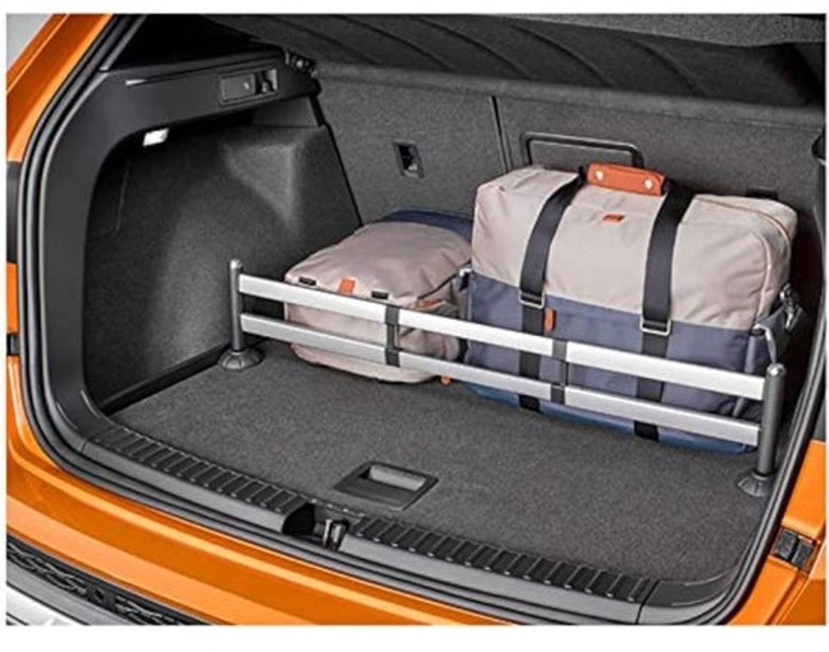 Scheidingswand voor laadruimte - Aluminium ladingbeveiliging voor Seat Arona, Ateca en Ibiza (dubbele laadbodem)
