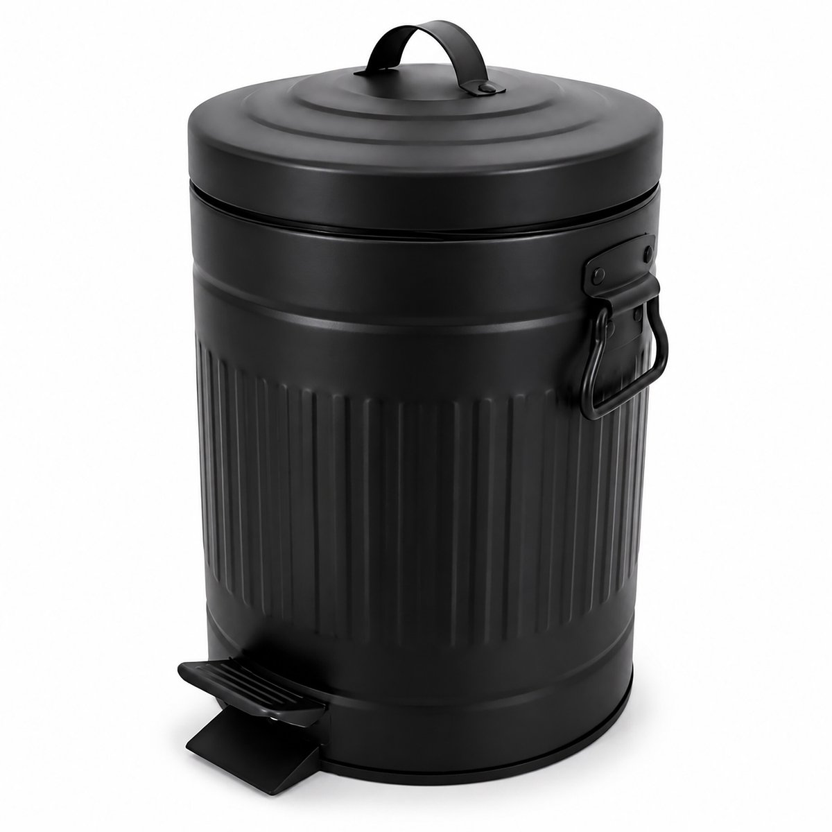Badkamer prullenbak - 5 l - metaal - zwart