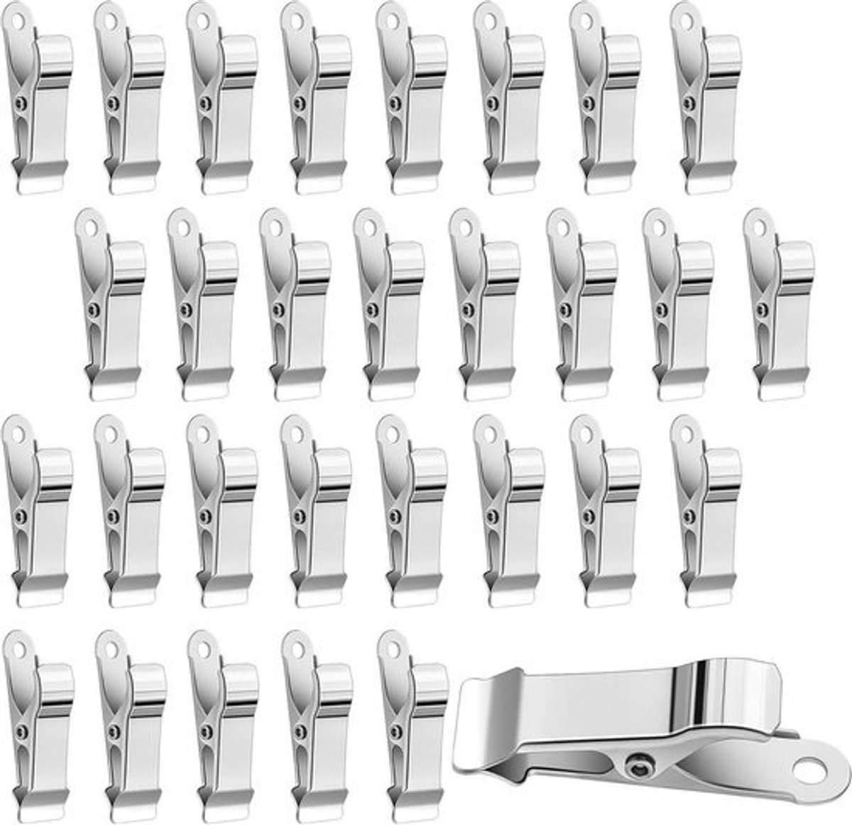 30x Metal Mini Klemmetjes Zilver - Sterke Krokodillenklemmen voor Foto's, Knutsels en Ophangen