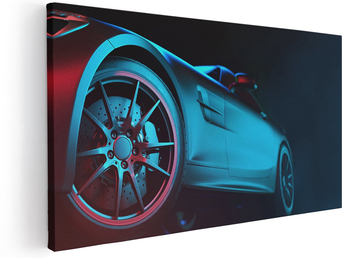 Artaza Canvas Schilderij Moderne Sportwagen Auto - 160x80 cm - Groot - Wanddecoratie Woonkamer - Schilderijen - Muurdecoratie