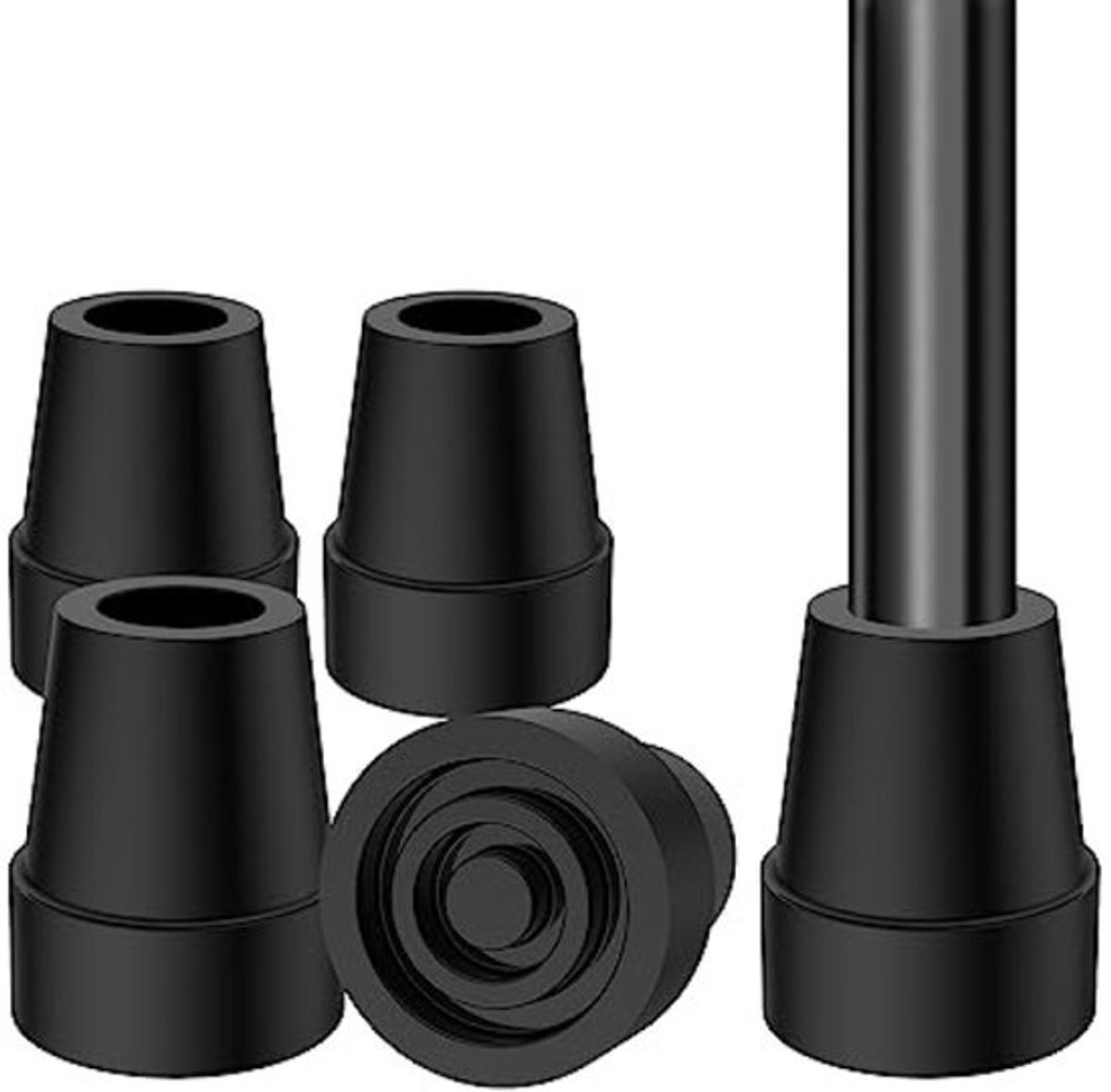 Antislip Vervangingstips voor Wandelstokken en Krukken (4 stuks)