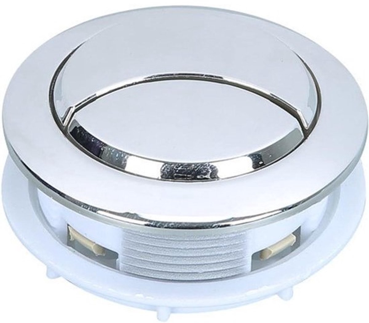 WC Ontladingsknop - Toilet Spoelknop - Toilet Reparatie - Dubbele Spoeling - Diameter 69 mm - Zilverkleurig