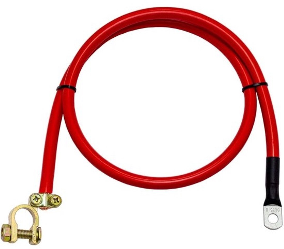 Accukabel Massakabel - Stroomkabel Voertuig - Auto Elektronica - 35mm² Doorsnede - 2 Meter Lengte - Rood