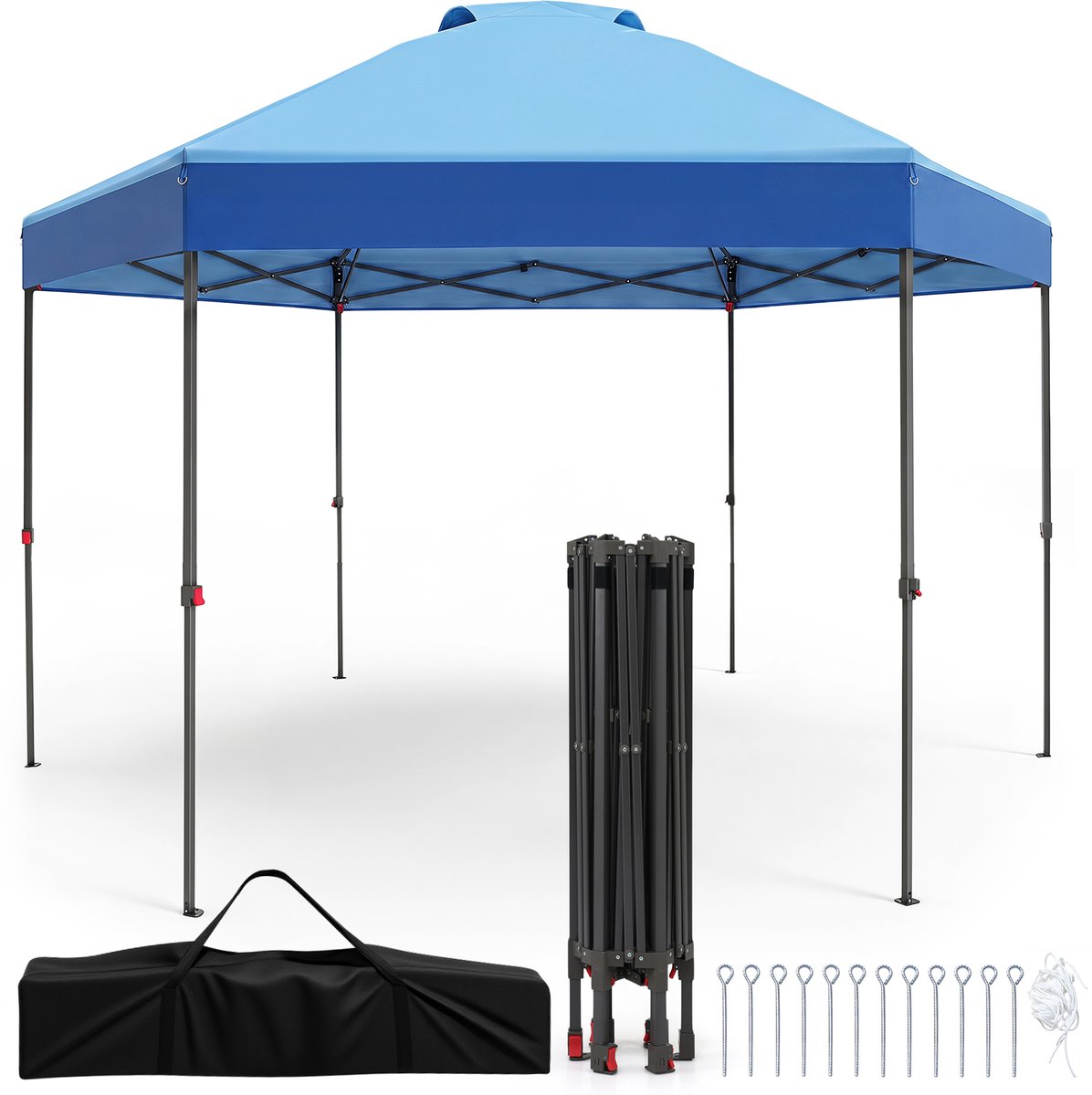 SureDeal® - Partytent - Pop Paviljoen Waterdichte - 361,5x361,5x265 cm - Blauw