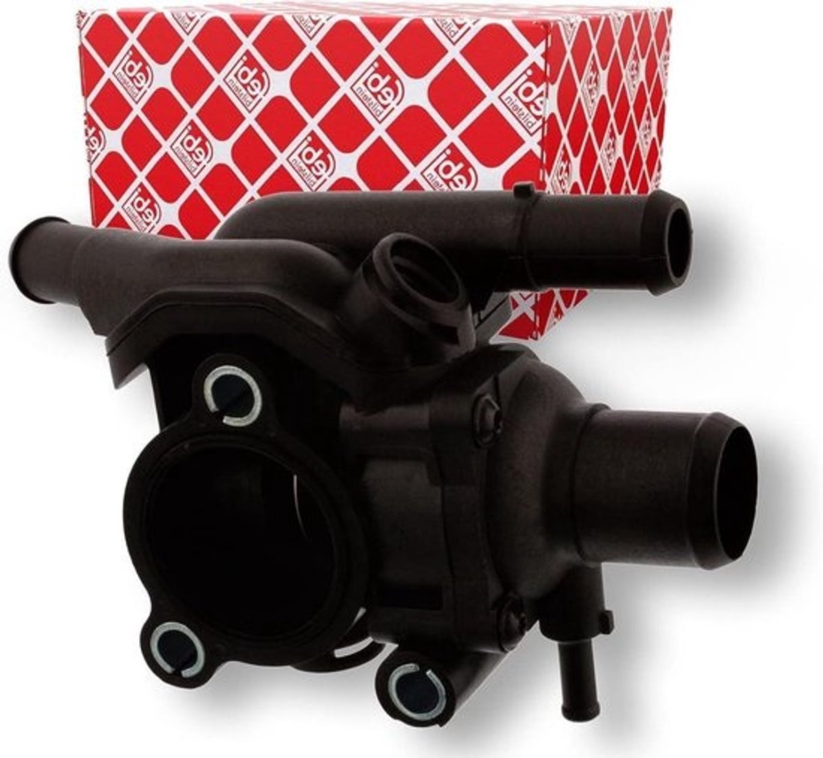Koelmiddelflens met thermostaat - Koelvloeistof flens Thermostaathuis - Motor Koeling - Roestvrijstalen constructie - 1 stuk - Zilver