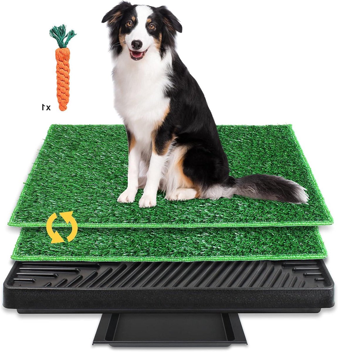 Hondentoilet Puppy - Plas Trainingsmat - Zindelijkheidstraining Binnen - Drie Laags Systeem - 63 x 51 cm - Zwart Groen