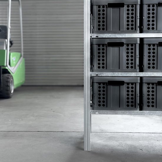 Vouwdoos Mand - Opbergkrat Inklapbaar - Ruimte Besparen - Origineel Duits Fabricaat - 46 Liter Capaciteit - Zwart — afbeelding 3