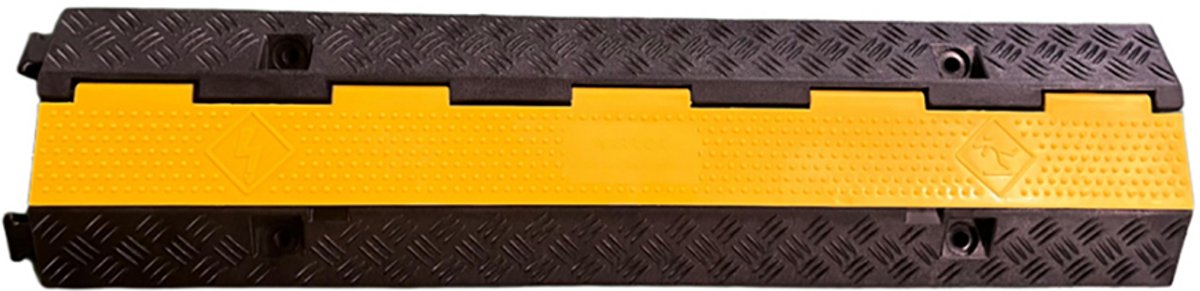 Kabelbrug Recht 2-Kanaals - 98 x 24 x 4,4 cm - Zwart/Geel