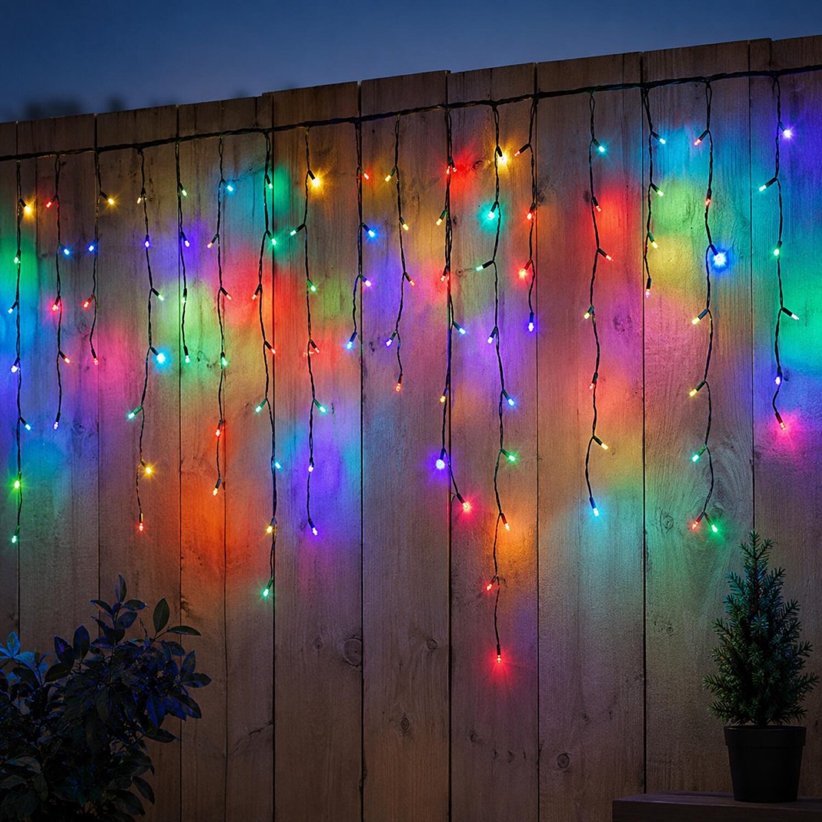 Anna's Collection Ijspegel verlichting - 2x - 132 led lampjes - kleurveranderend -500 x 60 cm - afstandsbediening - kerstverlichting - lichtsnoer