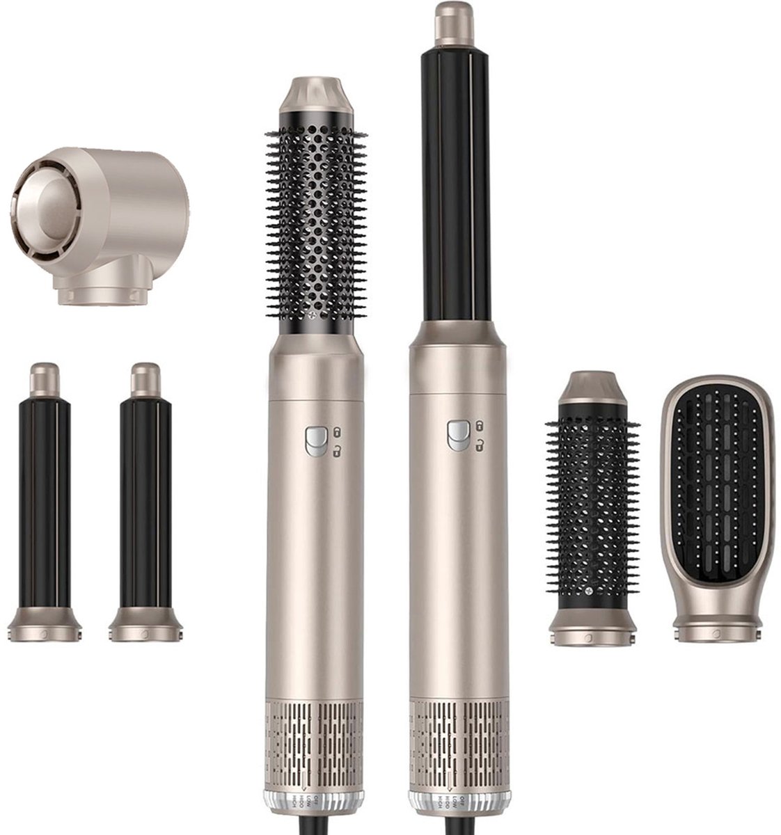 Airstyler krultang 5 in 1 Multistyler Föhn - 1000 Watt Haarstyler - Hairwrap Föhnborstel - Haardroger - Airwrap - Stijlborstel en Krulborstel – Warmteborstel – Thermal Brush- Heteluchtborstel – Haarfohn - Warmte Handschoen - Shark