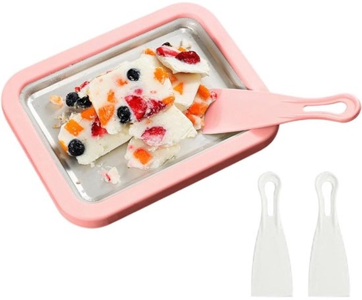 Gerold Ijs Machine - Yogurt Maker - Desserts Maken - Dubbele Schraper - 22.6 cm - Roze