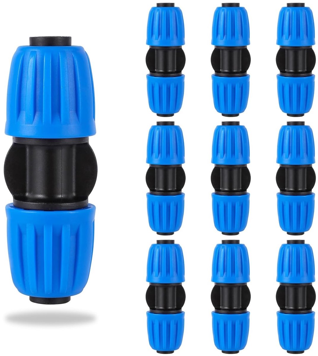 Complete Set Drip Irrigatie Aansluitingen met Blauwe Lock Barrel Connector en 1/2 Inch Recht Koppeling voor Tuin en Landbouw