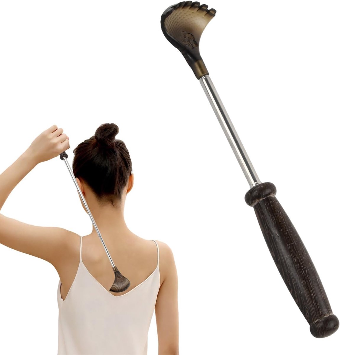Telescopische Rugkrabber met Houten Handvat, Ideaal voor Senioren en Iedereen, Handig en Bereikbaar voor Je Hele Lichaam