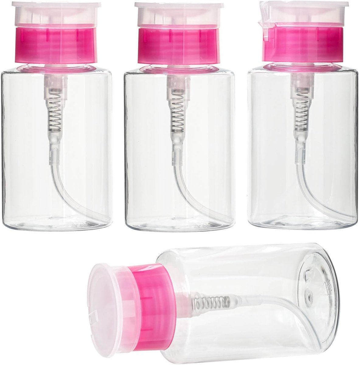 Set van 4 Herbruikbare 180ml Pompflessen met Levenslange Garantie - Perfect voor Handzeep, Lotion en Douchegel, Makkelijk te Doseren en Schoon te Maken