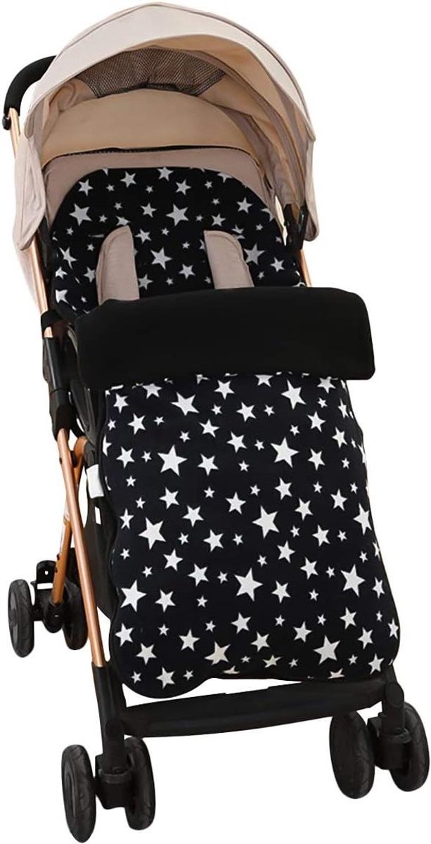 Universele Voetenzak - Kinderwagen Muts - Baby Comfort - Verstelbare Gordelgaten - 40 x 90 cm - Zwart