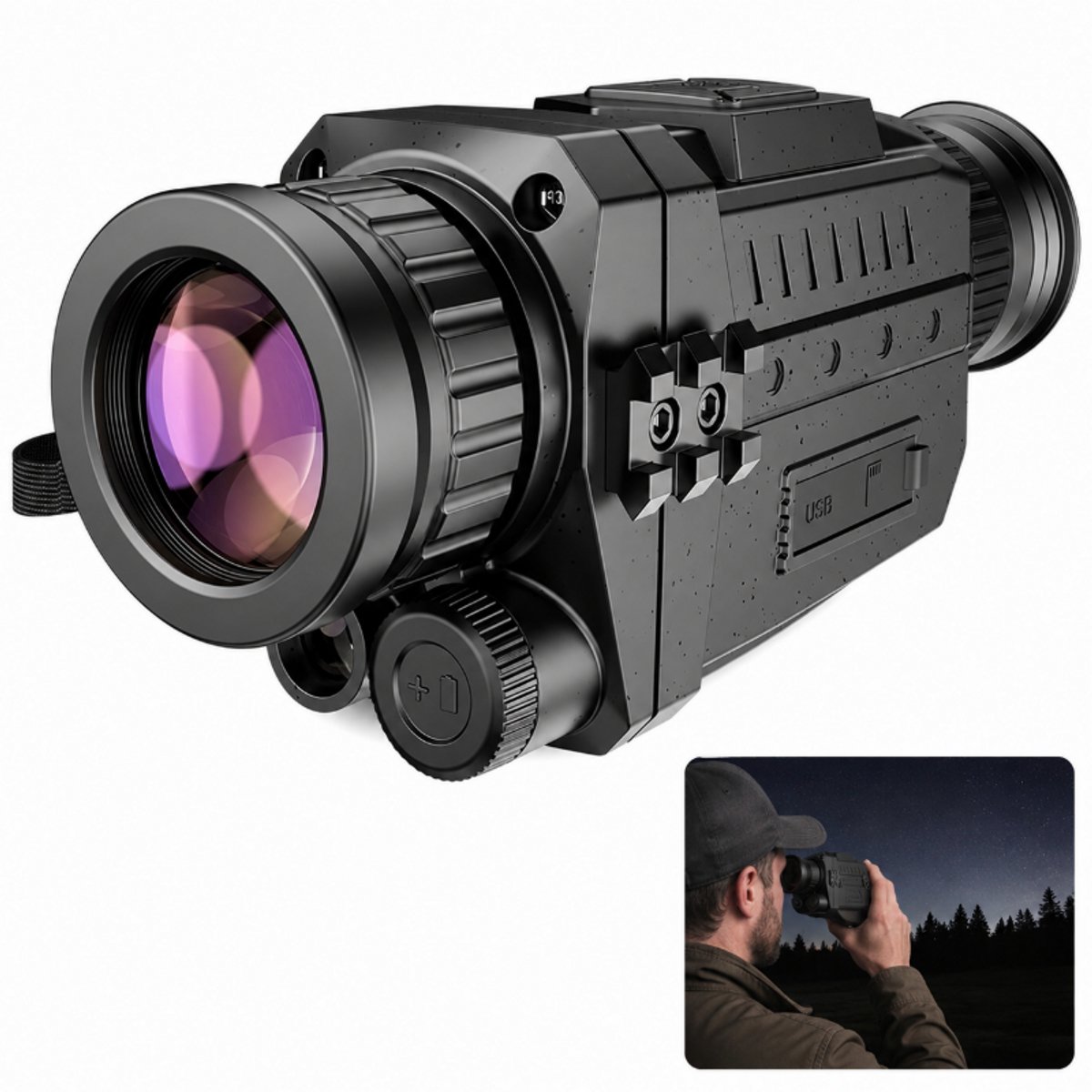 Night Vision Monokijker- Infrarood telescoop - 8x Zoom -12MP Foto-met 8GB -voor Jagen, Vogels Spotten, Kamperen ,Outdoor