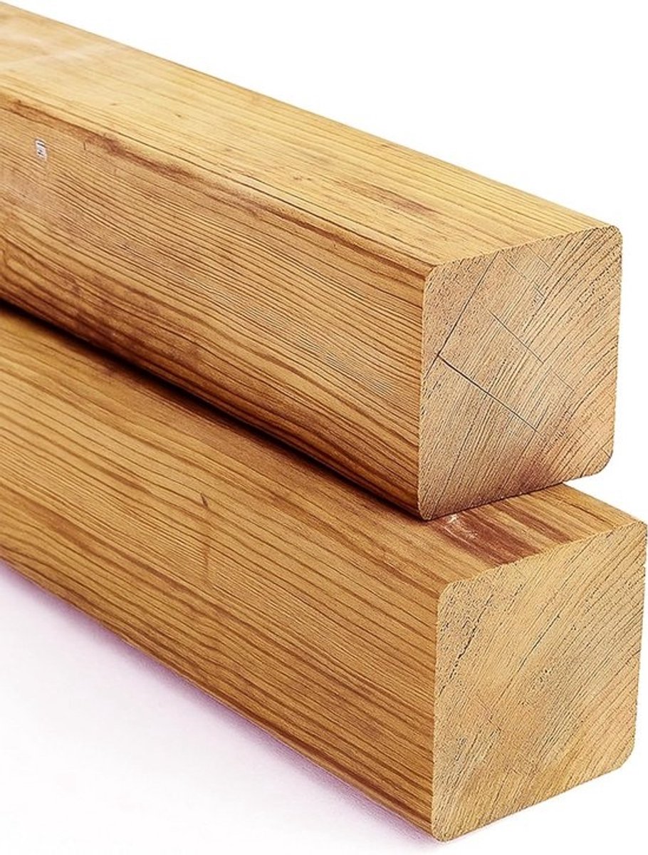Houten Hekpaal - Tuinpaal Lariks - Tuin Afzetten - Natuurlijke Duurzaamheid - 70x70x60cm - Bruin