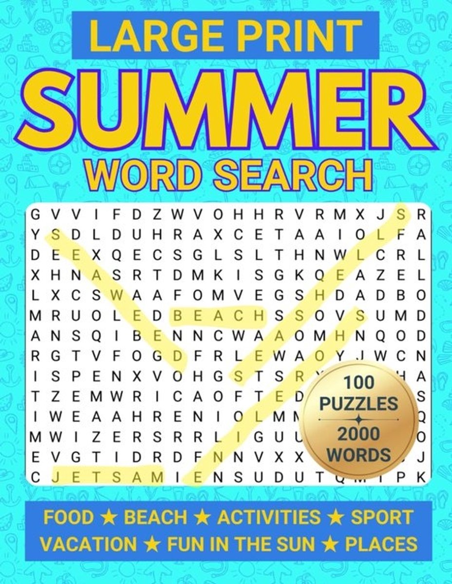 Grote Letter Woordzoeker Zomer: Ontspannende Puzzels voor Volwassenen
