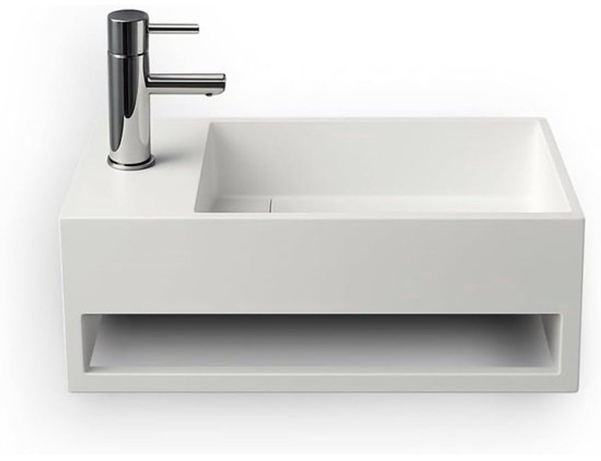 Compacte rechthoekige wastafel voor toilet of kleine badkamer
