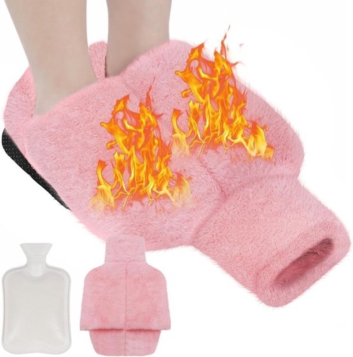 Warmte Kruik voor Voeten met Fleece Hoes - 2 Liter - Niet Elektrisch