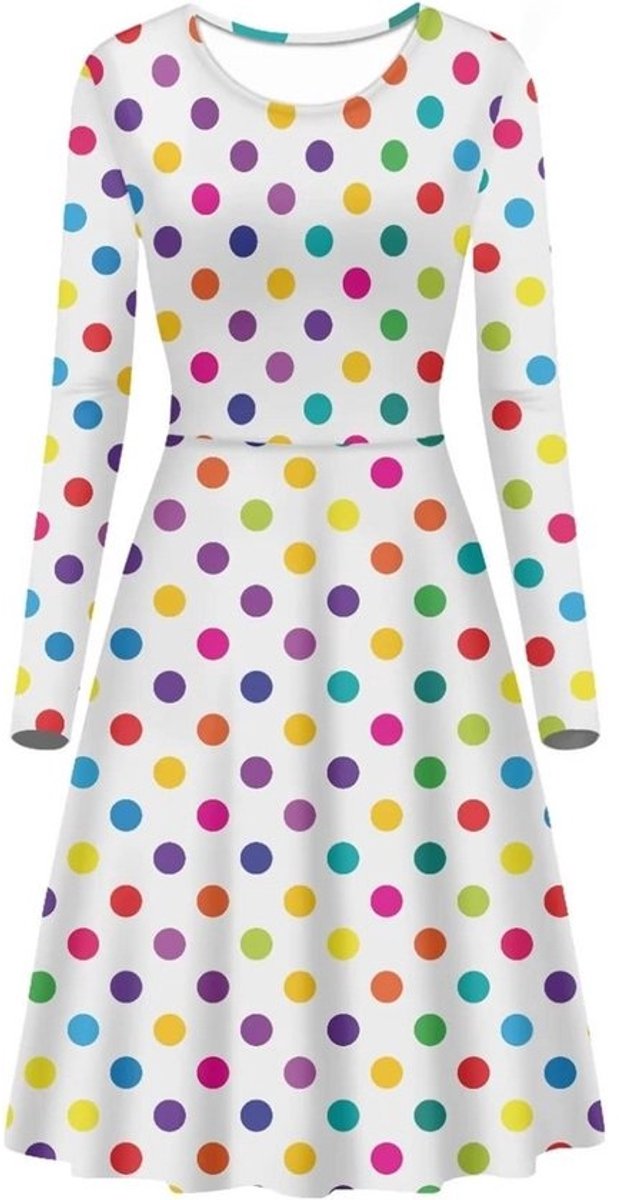 Dames Jurk Met Lange Mouwen A-lijn Midi Leren met 3D Print Plus Size