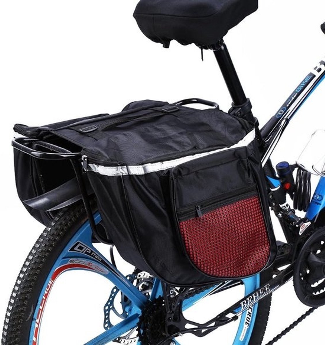Waterdichte Fietsbagagedrager Tas Inklapbaar 25 Liter Fietszaktas Rood