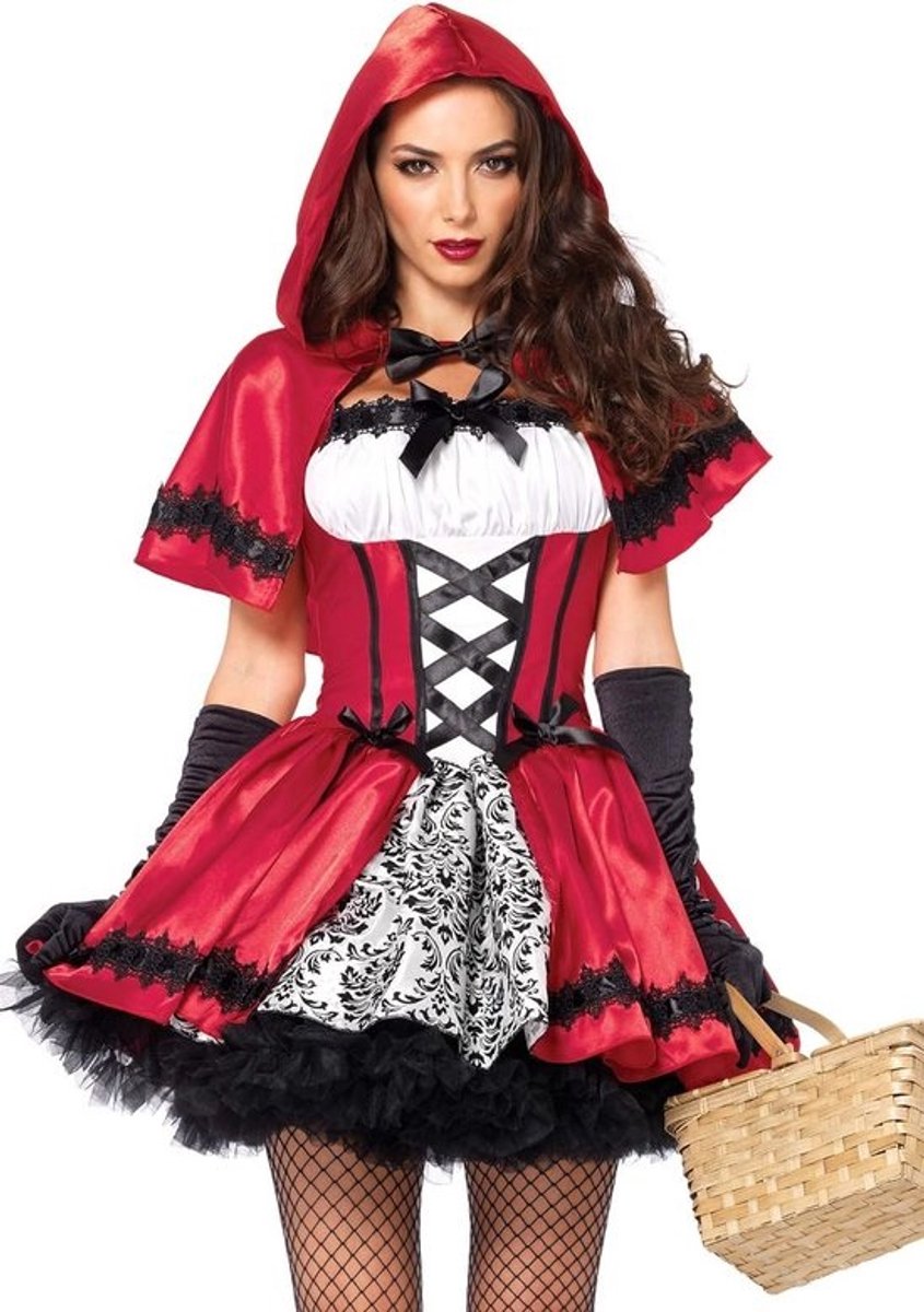 Gothic Roodkapje Kostuum voor Dames - Duistere Carnaval Outfit