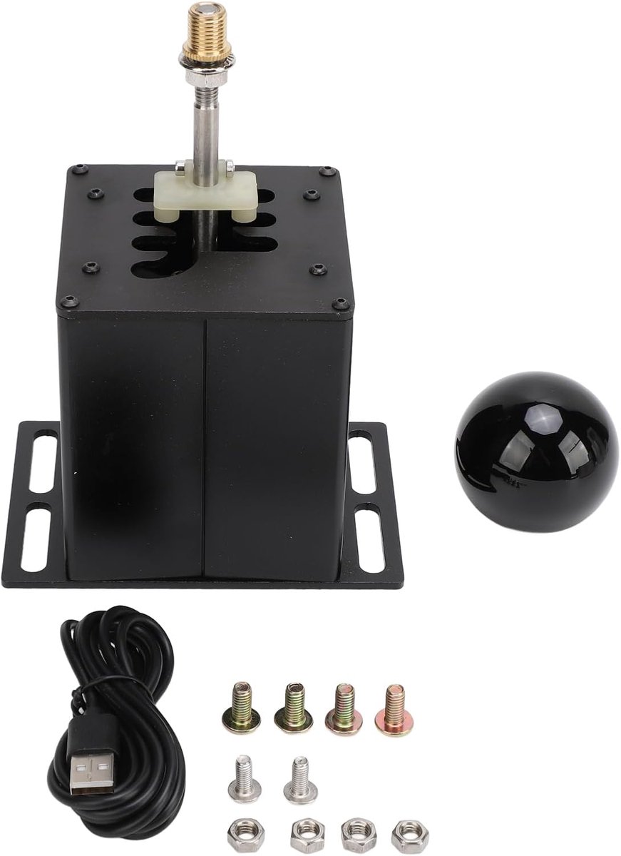 SnelShoppen - 6 R PC USB Simulator Shifter, H Gear Zwart Gaming Shifter voor G29 G27 G25 G920 T300RS GT Stuurwiel, Realistische Racervaring, Trailer A