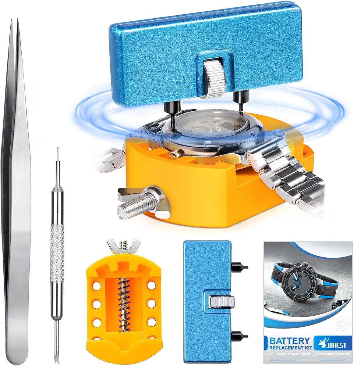SnelShoppen - Jorest Horloge Batterij Vervangset met Horloge Achterwand Sleutel, Case Opener, Tweezers en Handleiding - Efficiënt en Comfortabel Horlo