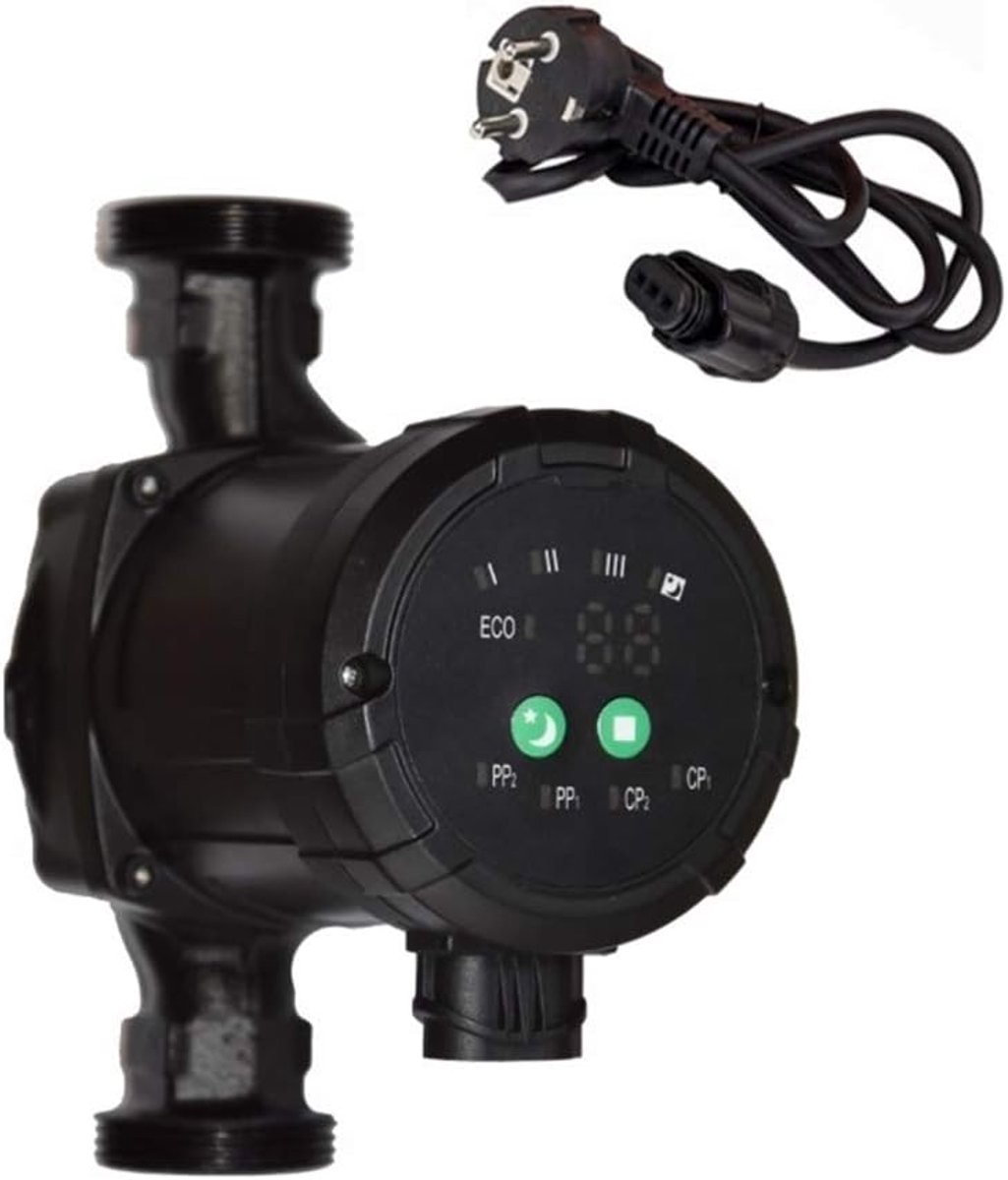 SnelShoppen - High Efficiency Circulatiepomp 25-60/180 - Verwarmingspomp, Water Circulatie, Nat Loper, Klasse A, Energiezuinig, 5-45 Watt