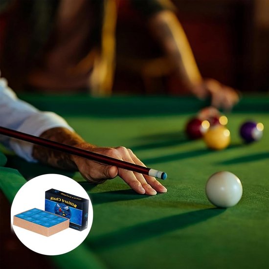 Professioneel biljartkrijt, 12 stuks blauw krijt voor keu, ideaal voor biljartliefhebbers en spelers — afbeelding 4