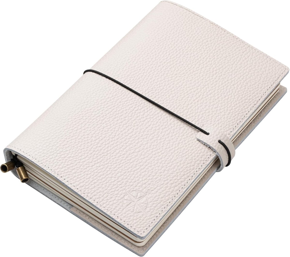 SnelShoppen - A5 Travelers Notebook Oat Kleur van Echt Leer met Compartimenten, Herbruikbare Reisdagboek 15x22cm, 120 GSM Lege Inhoud voor Avontuurlij