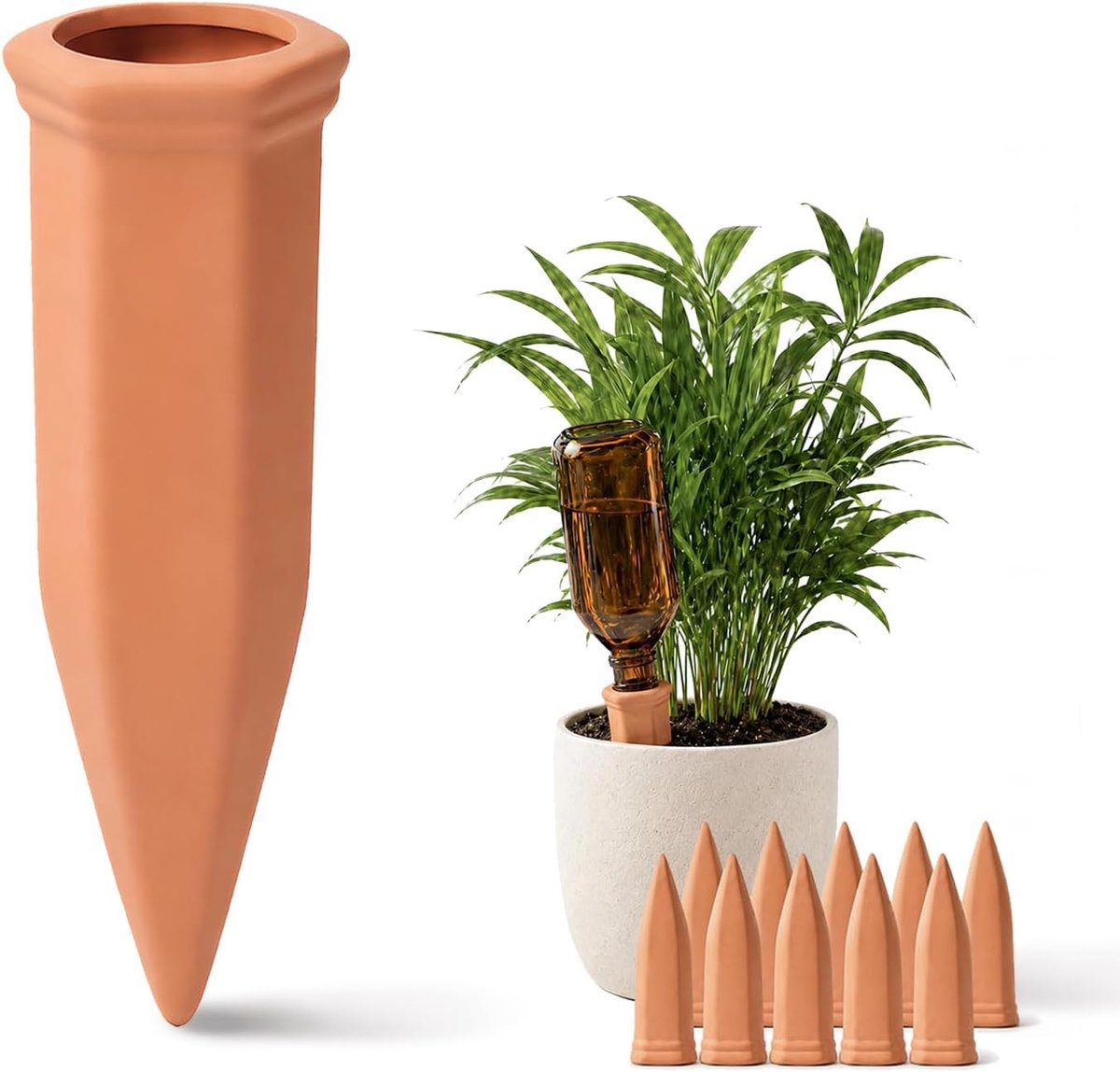 SnelShoppen - Bamworld Irrigatie Waterdispenser voor Kamerplanten - Automatische Plantenbewatering - Ideaal voor Thuis, Tuin en Vakantie - 6 Stuks - K