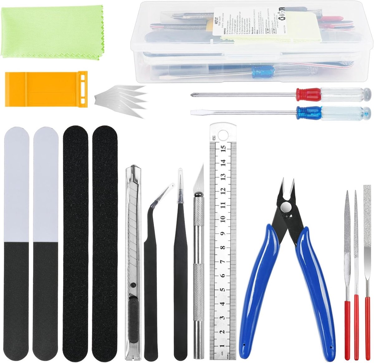 SnelShoppen - 23-delig Gundam Model Gereedschap Set - Basis Tools Kit voor Reparatie en Montage - Lichtgewicht en Draagbaar Modelbouw Gereedschap