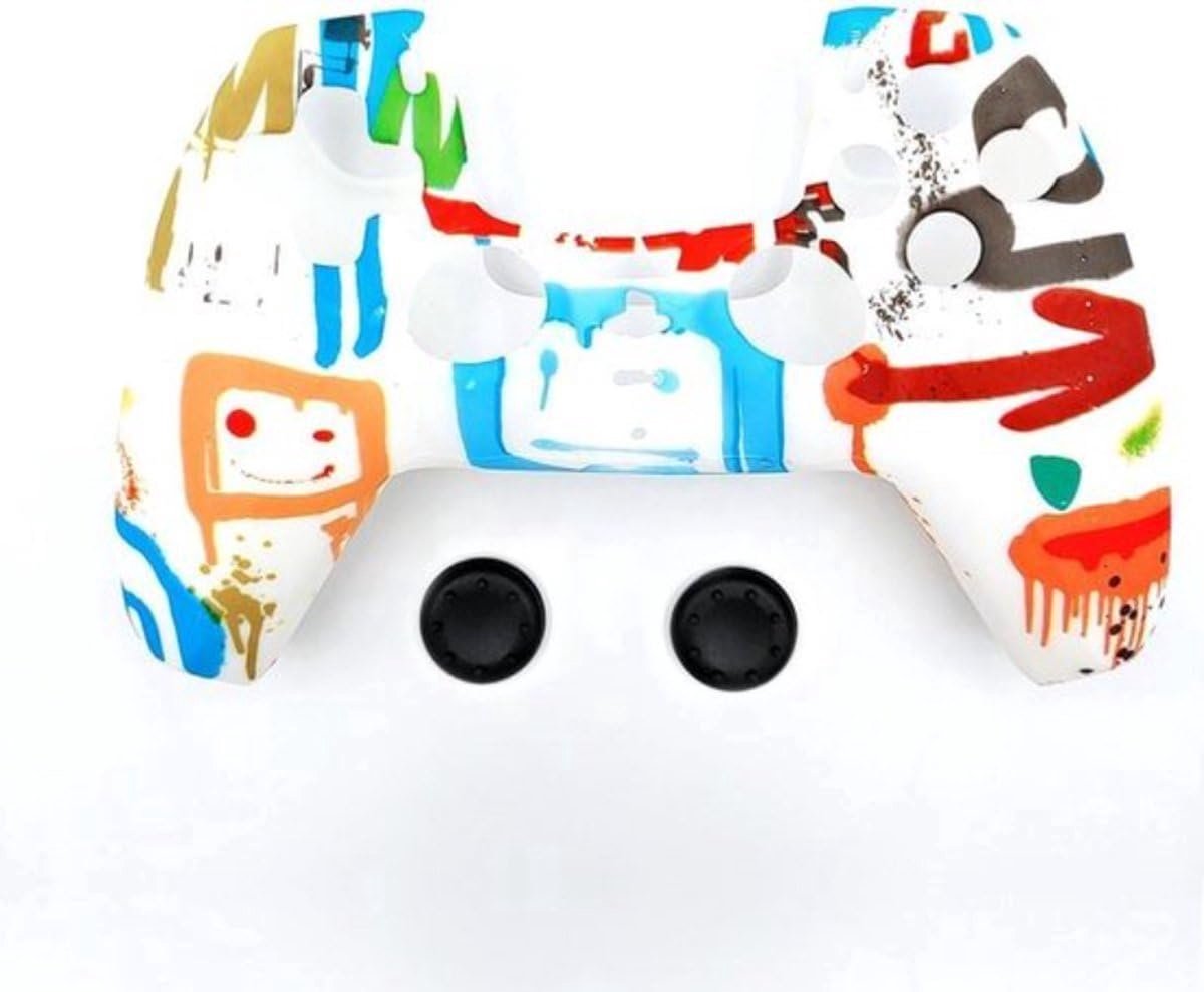 SnelShoppen - Skin Controller Silicone Camo White Cover - Silicone Skin Case - Grip Set - Bescherming voor Controller - Perfect voor Gaming en Kindere