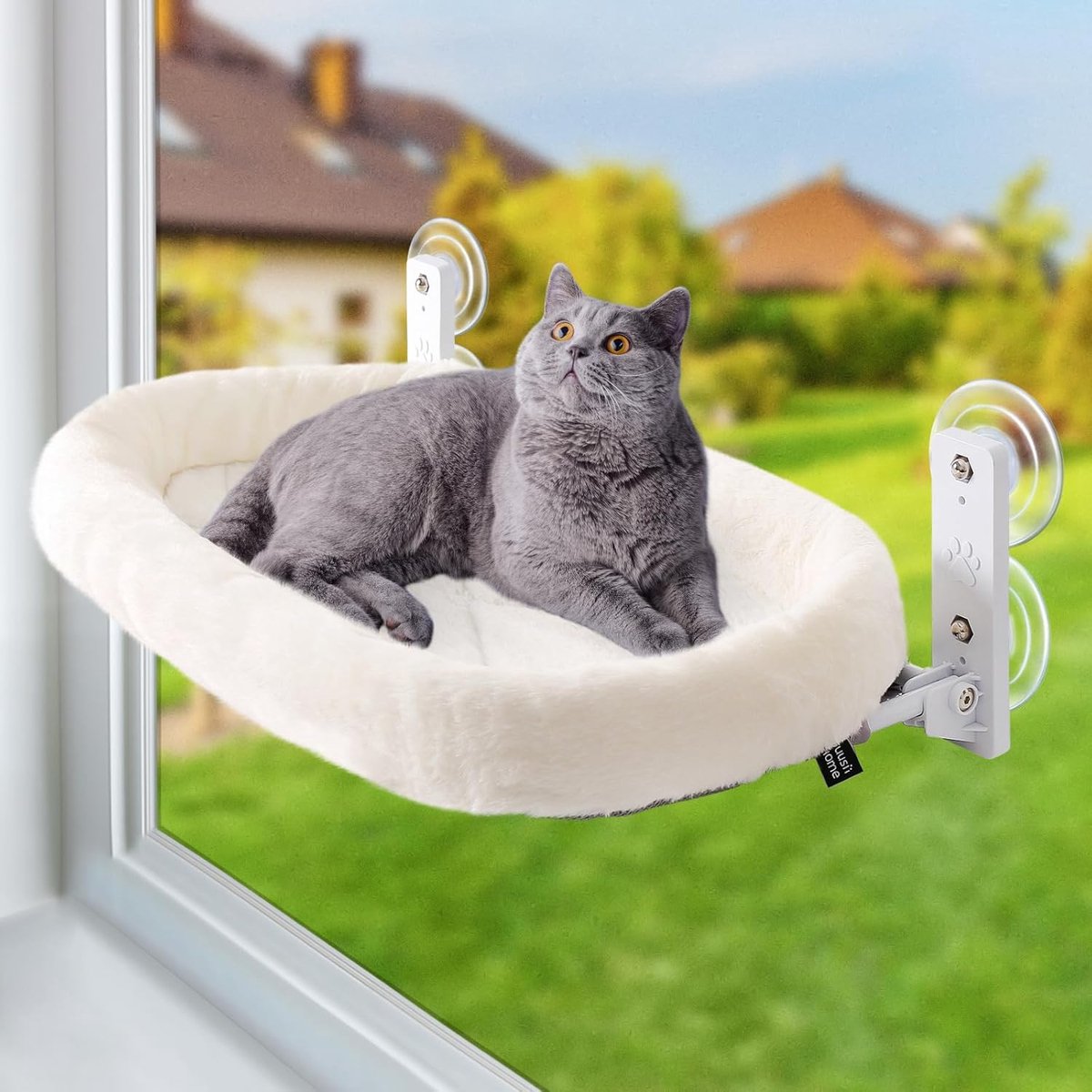 SnelShoppen - Cat Window Hammock Kattenbed Raam Zonnebed Vouwbare Kattenhangmat Raamvenster 53 x 30 cm Tot 18kg