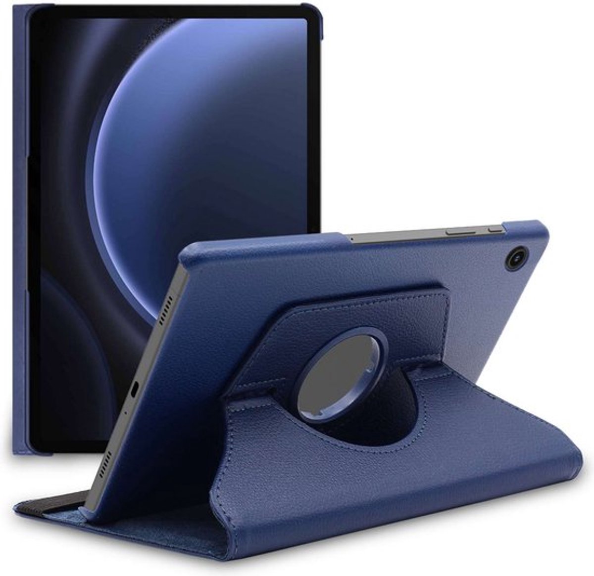 ebestStar - Hoes geschikt voor Samsung Galaxy Tab A9+ (2023) SM-X210, Roterende Etui, Case, 360° Draaibaar hoesje, Donkerblauw
