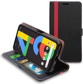 ebestStar - Hoes geschikt voor Google Pixel 4A (Version 4G, NO 5G), Wallet Etui, Book case hoesje, Zwart, Rood
