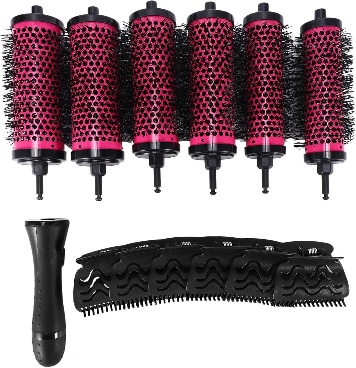 SnelShoppen - Ceramic Lonic Ronde Haarborstel Set 35mm, 40mm, 45mm - Professionele Styling Borstels voor Krullen en Volume - Haarverzorging met Nanote