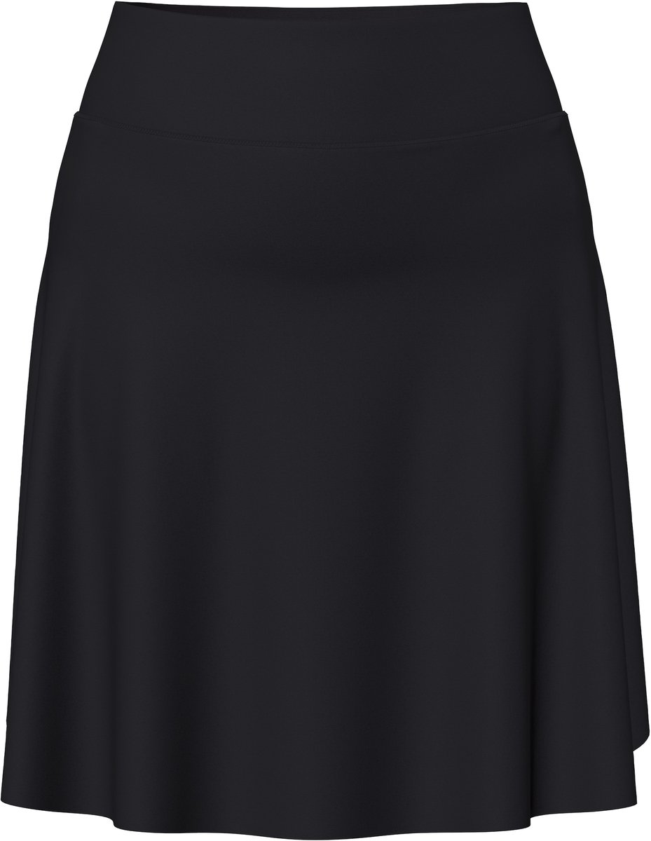 Ulla Popken - Dames - 2-in-1-skort golven elastische tailleband rok/legging - Zwart - Maat 58+